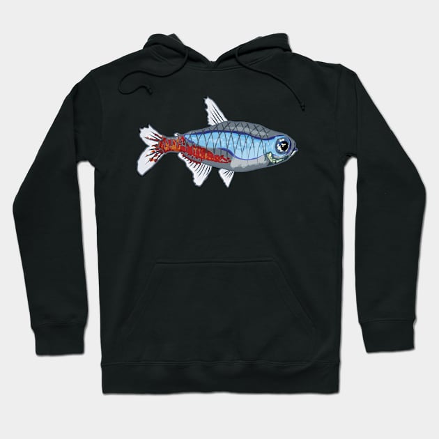 Neon Tetra Aquarium Design for Fishkeeping Fans Hoodie by c1337s